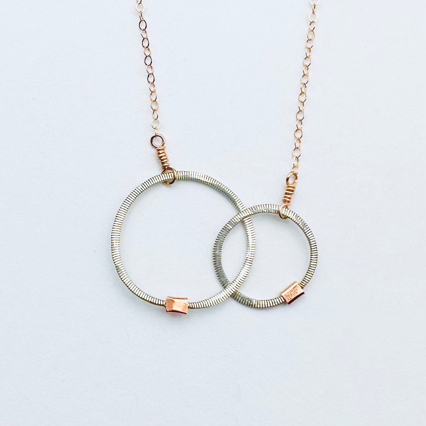 Two Silver Circle Necklace