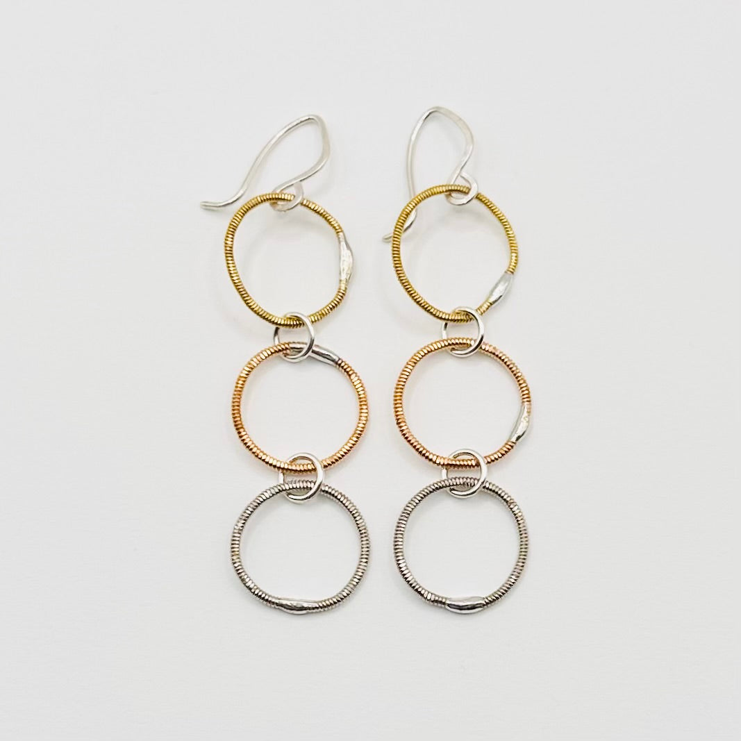 Triple Circle Dangle Earrings