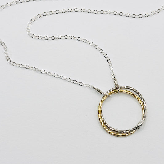 Double Interlocking Circle Necklace