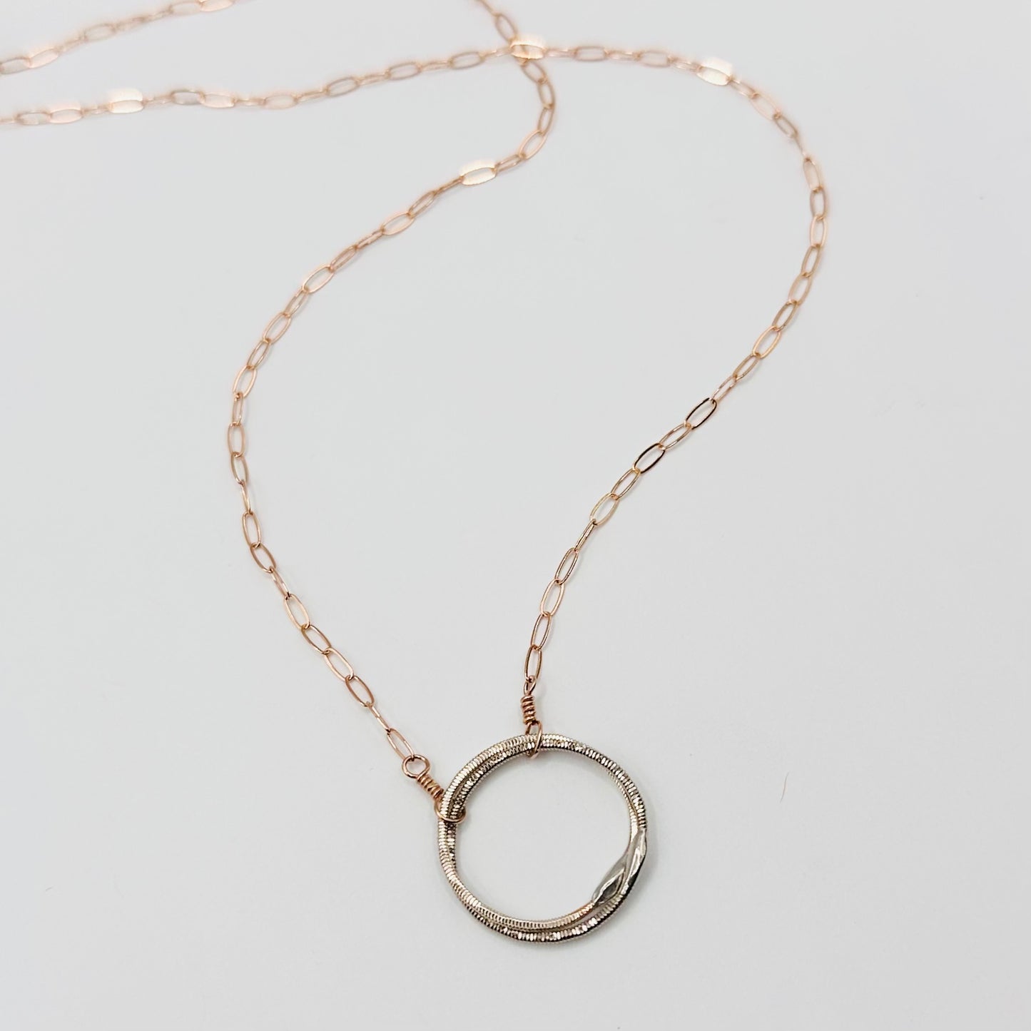 Double Interlocking Circle Necklace